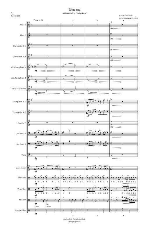 Preview image for the piece Disease arranged by 