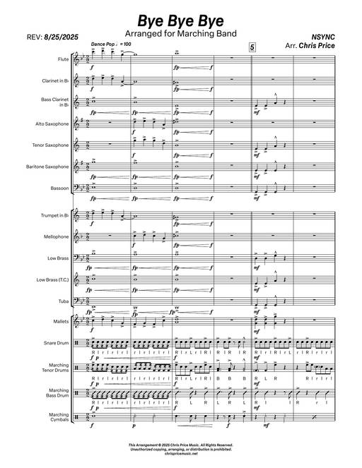 Thumbnail for Bye Bye Bye composed by NSYNC and arranged by Chris Price