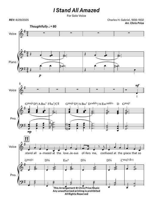 Thumbnail for I Stand All Amazed composed by Charles H. Gabriel and arranged by Chris Price