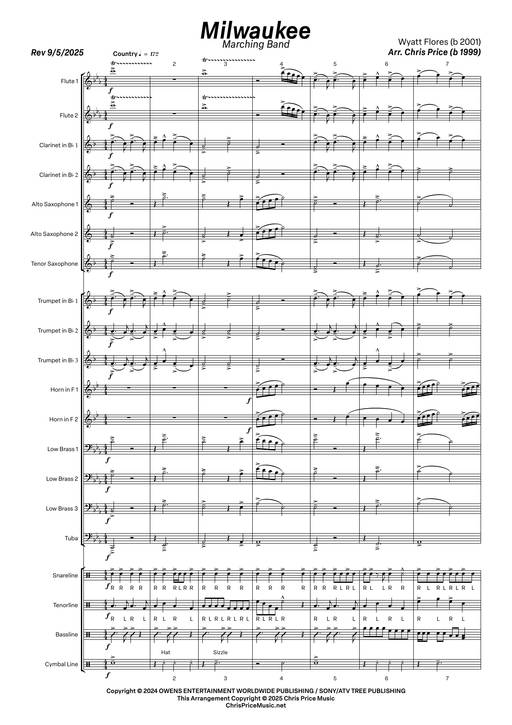 Thumbnail for Milwaukee composed by Wyatt Flores and arranged by Chris Price