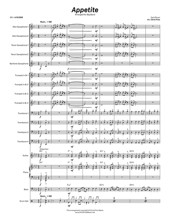 Appetite sheet music preview