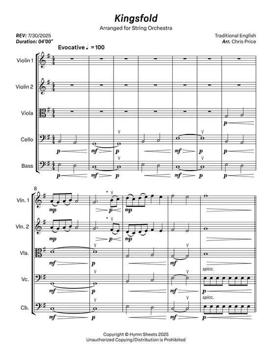 Kingsfold - sheet music preview