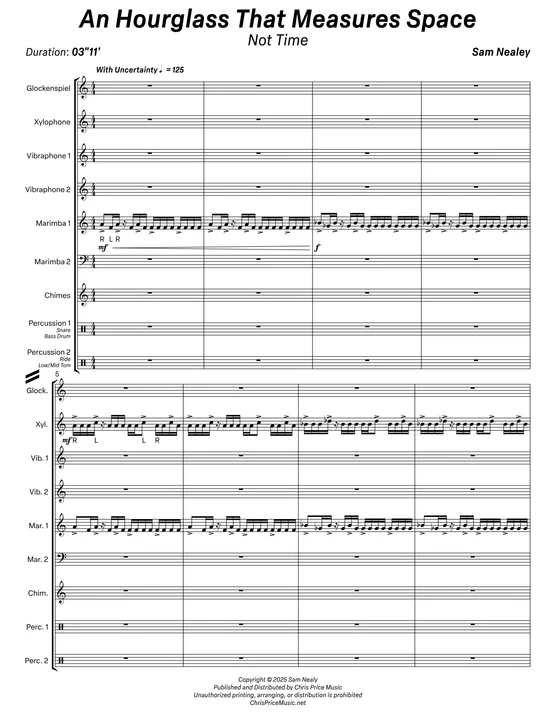 An Hourglass That Measures Space - sheet music preview